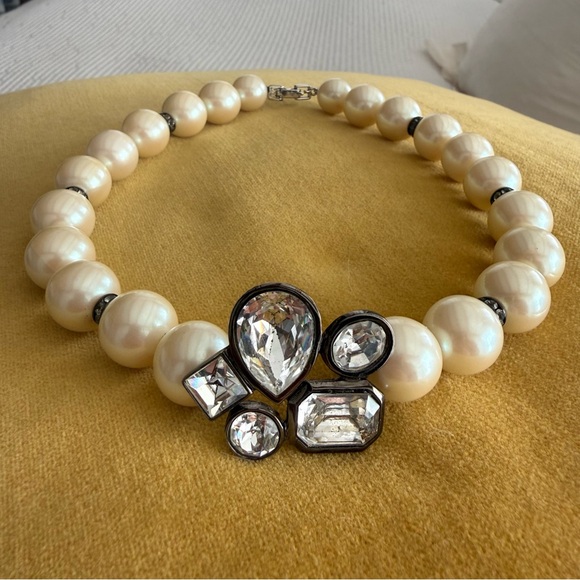 Givenchy Jewelry - GIVENCHY Pearl & Rhinestones Statement Necklace
